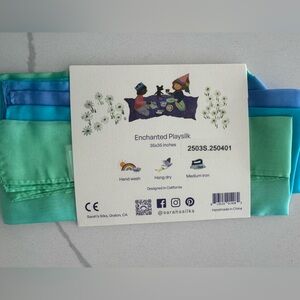 Sarah’s silks 100% silk Enchanted Playsilk. Blue/green combo. NWT 35” square.